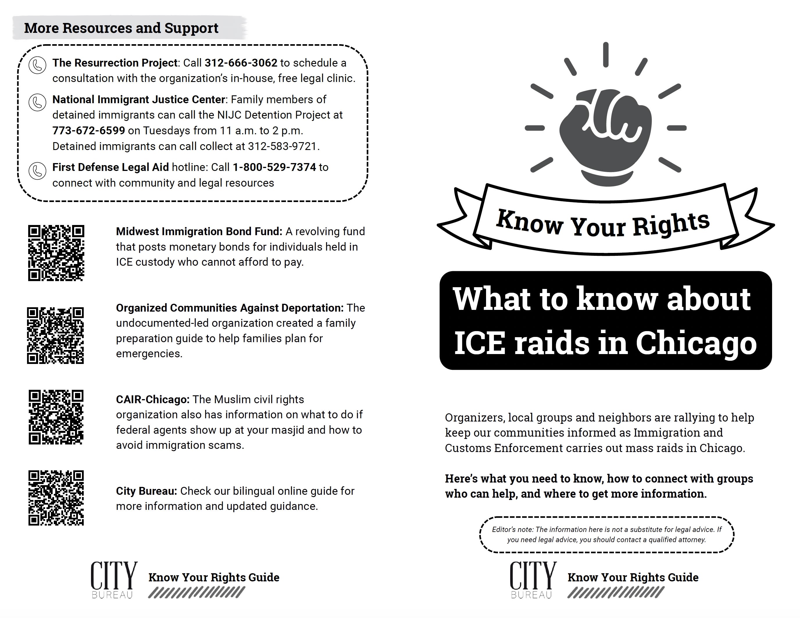 Resources like City Bureau's Know Your Rights Guide provides vital information for residents unsure of what to expect from the ICE raids.
